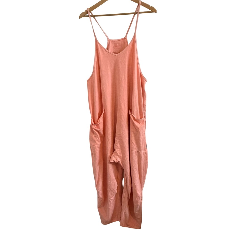 Free People Movement Hot Shot Jumpsuit Peach Coral Oversized Large OB1069502